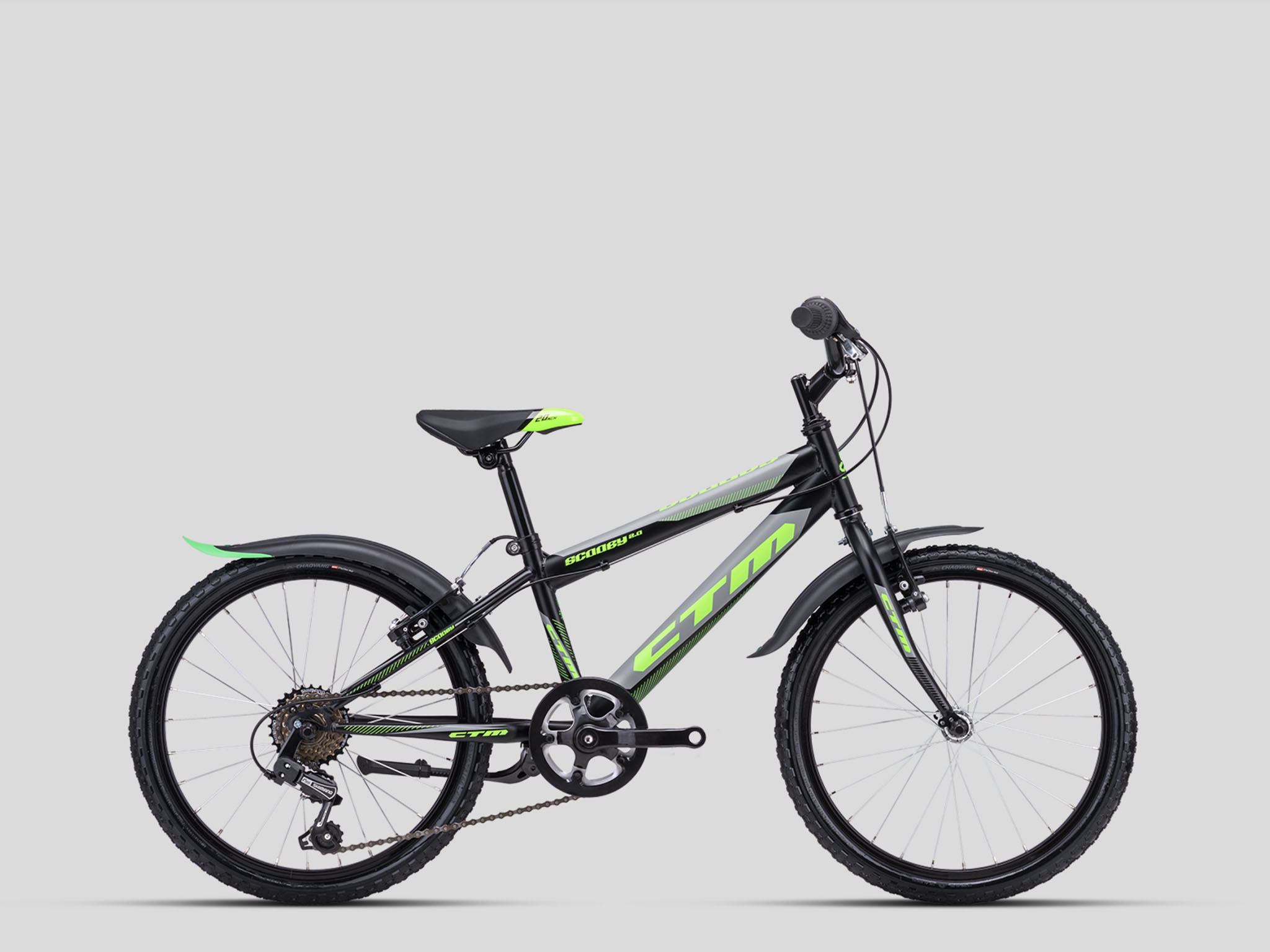 Bērnu velosipēds CTM Scooby 2.0 matēti melns zaļš